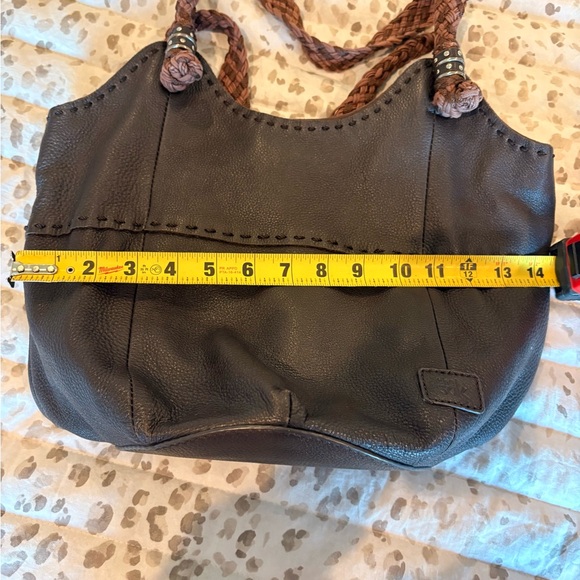 The Sak Brand Brown Leather Slouchy Tote Bag with Braided Handles - Picture 8 of 13